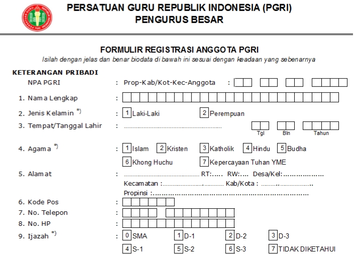 Pendaftaran PGRI Binjai - Persatuan Guru Republik Indonesia Cabang Binjai